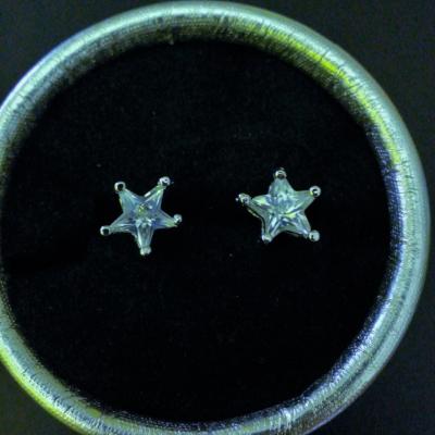 boucles  d'oreilles neuves plaqué argent