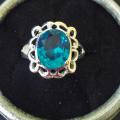 Bague neuve plaqué argent grandeur 8 10$