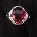 Bague plaqué argent grandeur 6 et demi 10$